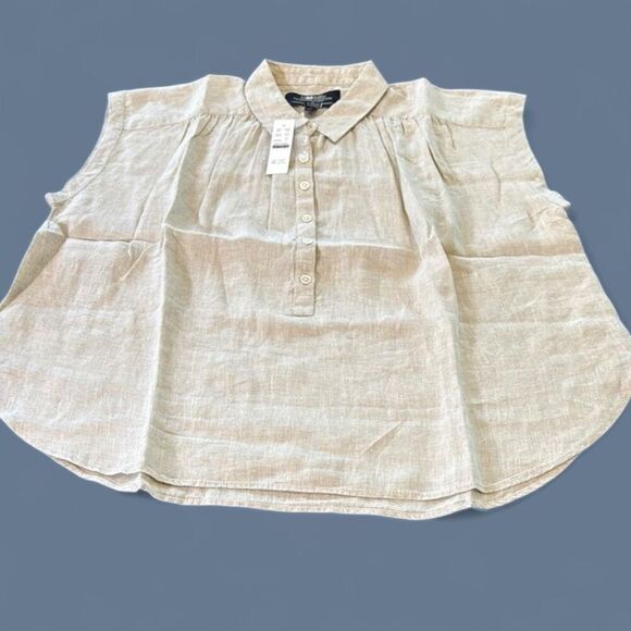 J. Crew New Capitaine shirt in Baird McNutt Irish linen Flax Size M NWT CG943 - Picture 5 of 10